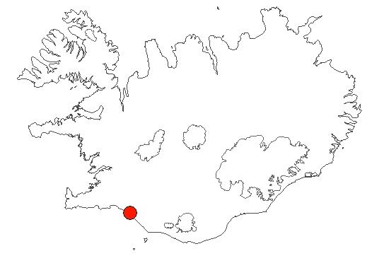 Location of area Þjórsá in iceland