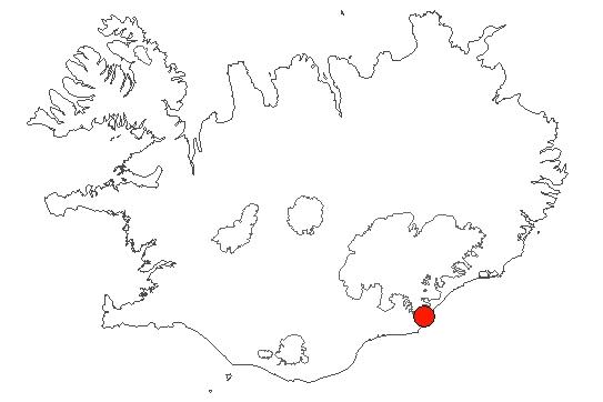 Location of area Fjallsá-Fagurhólsmýri in iceland