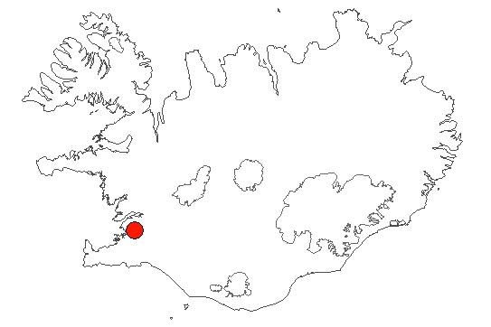 Location of area Tröllafoss in iceland