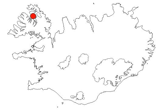 Location of area Æðey in iceland