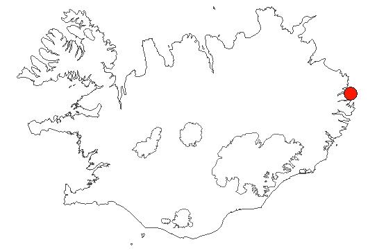 Location of area Dalatangi in iceland