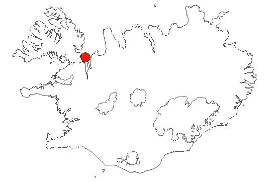 Location of area Húnaflói in iceland