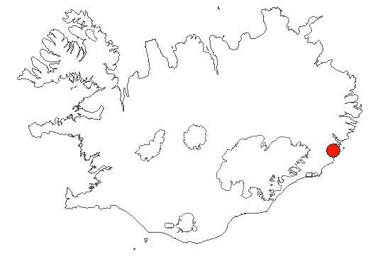 Location of area Álftafjörður in iceland