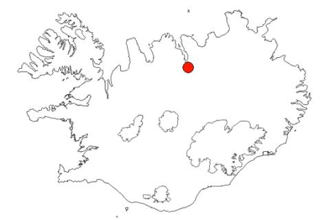 Óshólmar Eyjafjarðarár á Íslandskorti