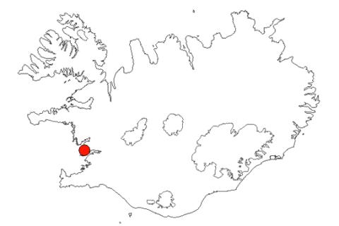 Grunnafjörður á Íslandskorti