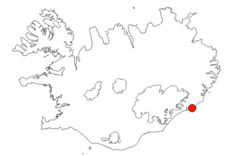 Skarðsfjörður á Íslandskorti