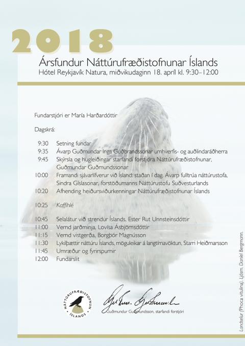 Ársfundur Náttúrufræðistofnunar Íslands 2018 – Dagskrá